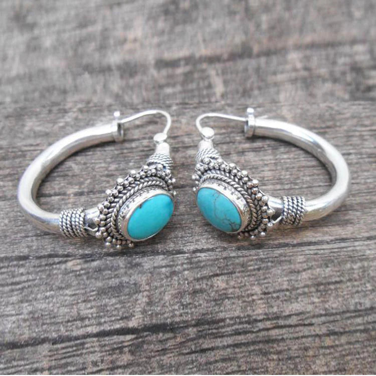Elegant Sterling Silver Turquoise Earrings