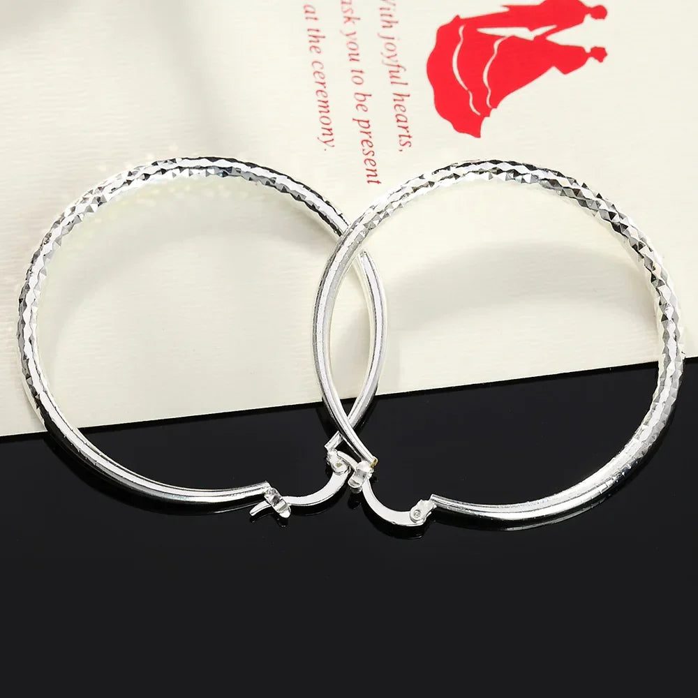 Sterling Silver Circle Hoop Earrings
